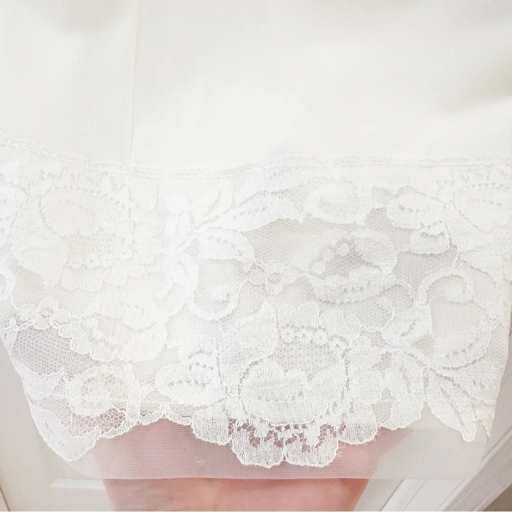 Vintage Lace Sheer Lingerie Slip Dress White sz Small - Picture 4 of 6